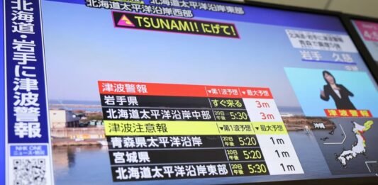 Alerta de tsunami en Japón