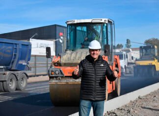 Tiempo récord: arrancó la pavimentación de la Gran Avenida